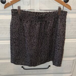 J. Crew Black and Gray Herringbone Mini Skirt